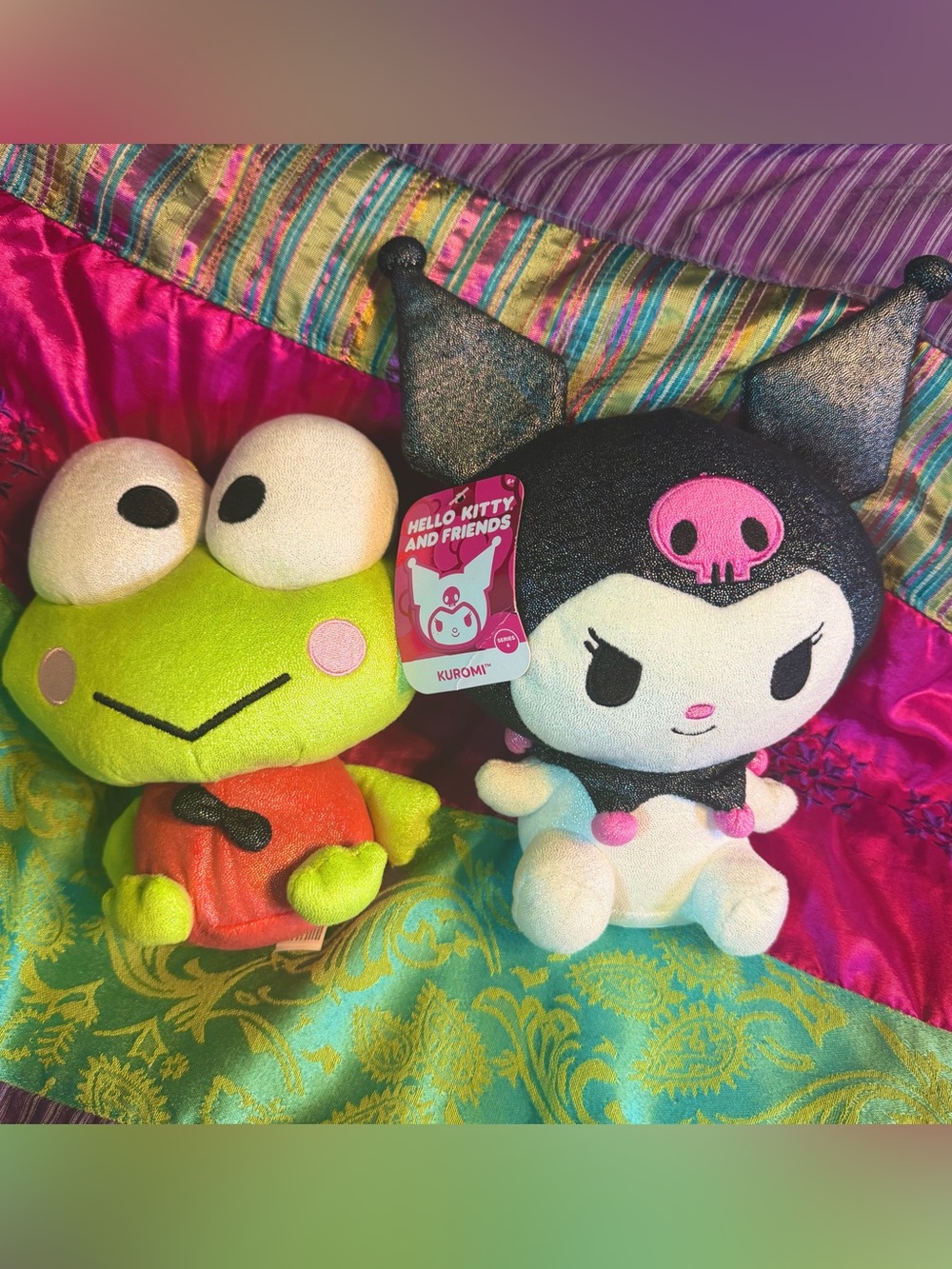 Hello Kitty Keroppi & Kuromi Glitter Sparkle Plush Set